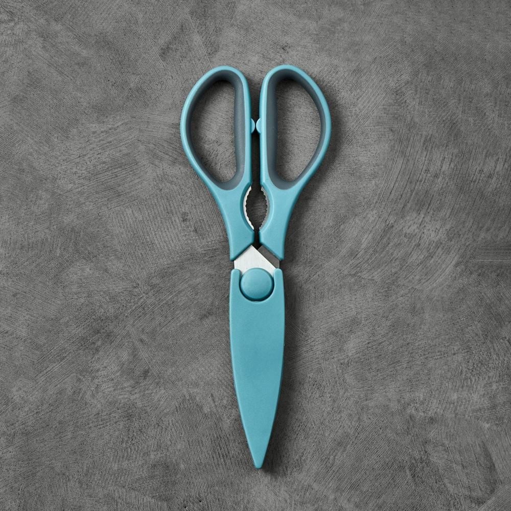 Thyme & Table Stainless Steel Kitchen Shears with Sheath, Blue, Shears