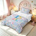 thumbnail image 2 of meiyoeat Cute Unicorn R Initial Twin Comforter Sets for Kids, Cartoon Monogram Bedding Set, Blue Multicolor, Colorful Star Reversible, 2pcs, 1 Comforter and 1 Pillowcase, 2 of 6