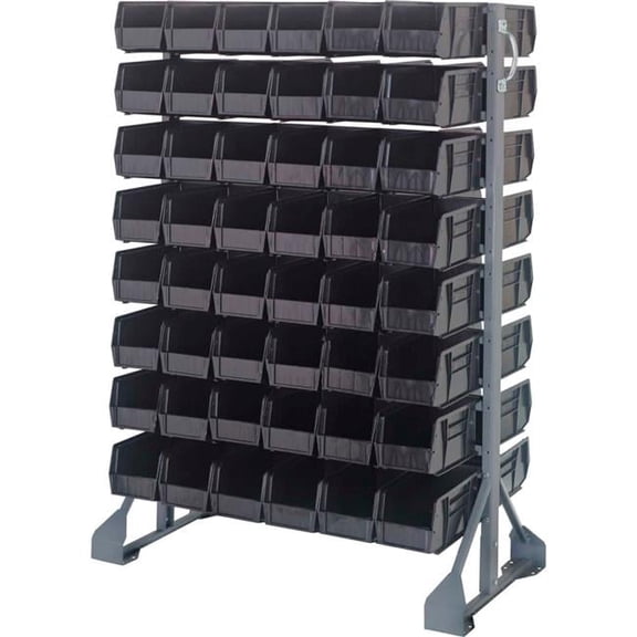 Quantum Storage Systems B1398796 QRU-16D-230-96 Double Sided 16 Rail Unit with 96 QUS230 Ultra Stack & Hang Bins, Black