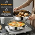 thumbnail image 2 of Steamer Pot Stainless Steel,2 Tier Steamer Pot 28cm Steamer Pot w/Glass Lid Food Veg Cooker Pot Cooking Pan Steaming Pot Dim Sum Cookware Steamer For Kitcken Cooking Tool, 2 of 14