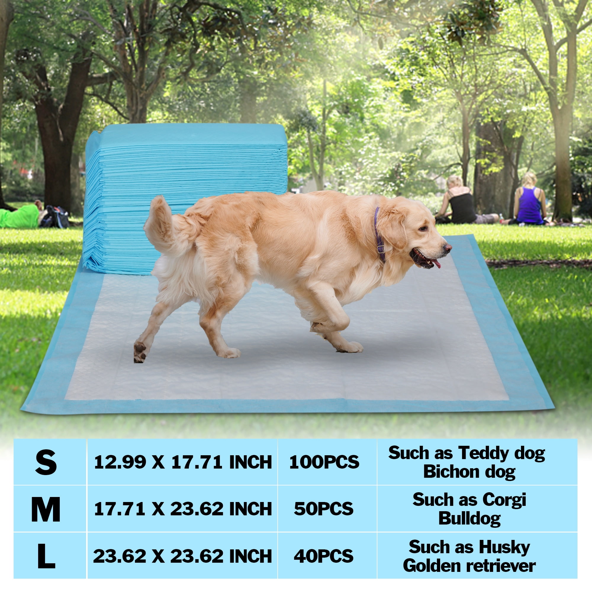40-100PCS Dog Pee Pads 13*17"/17*23"/23*23" | Medium Puppy Pee Training Pads Super Absorbent & Leak-Proof | Disposable Pet Piddle and Potty Pads for Puppies | Dogs | Doggie| Cats