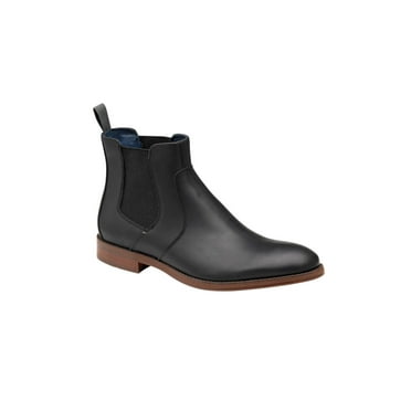 JOHNSON & MURPHY Mens Black Pull Tab Goring Cushioned Danby Round Toe Block Heel Leather Chelsea 11 M