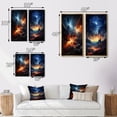 thumbnail image 4 of Designart "Witnessing a Stellar Collision" Asteroids Framed Wall Art Set Of 2 - Orange Fantasy Frame Gallery Set For Office Decor, 4 of 7