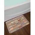 thumbnail image 2 of Dessert Bath Mat, Illustration of Bakery Shop Window Displaying Apple Pies Milkshakes Cakes, Plush Bathroom Decor Mat with Non Slip Backing, 29.5" X 17.5", Multicolor, by Ambesonne, 2 of 2