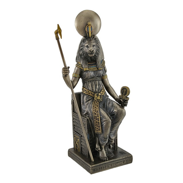 Egyptian Goddess Sekhmet Sitting on Throne Statue