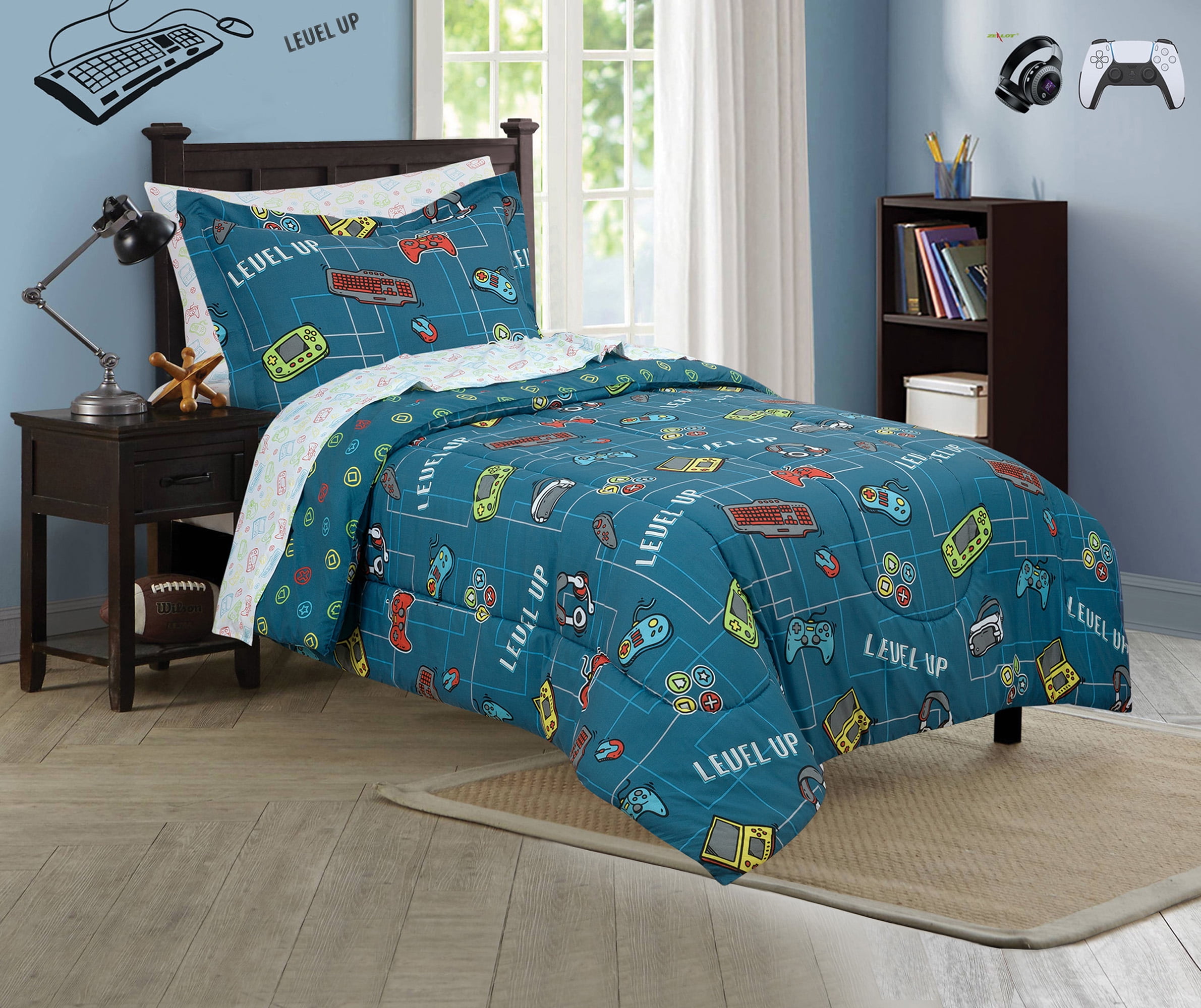 Your Zone Space Bed-in-a-Bag Coordinating Comforter Set Twin 