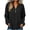 A Black, variant on Long Sleeve Cotton Shirts Tops Women Fashion V Neck Button Solid Color Long Sleeve Pullover Top Black Xl