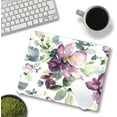 thumbnail image 2 of Mouse Pad Floral, Purple Watercolor Flower Mouse Pad, Mouse Mat Square Waterproof Mouse Pad Non-Slip Rubber Base MousePads for Office Computer Laptop for Girl Women 9.5"x7.9"x0.12" Inch, 2 of 12