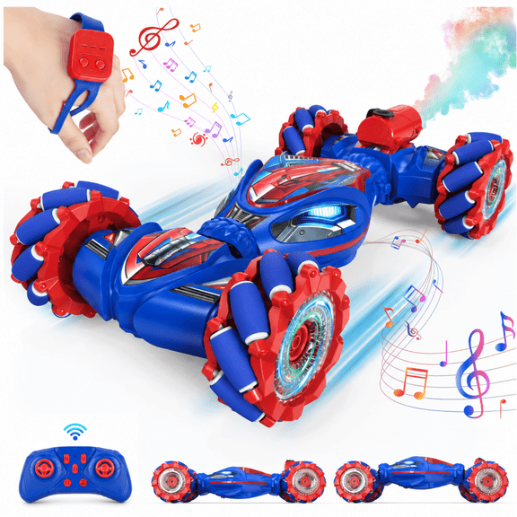 MEHOOM Gesture Sensing RC Stunt Car, Remote Control Car Toys for Boys 6-12 Years, 2.4GHz 4WD Hand Controlled Twist Car with 360° , Lights & Sound Gift for Kids Birthday Chritmas