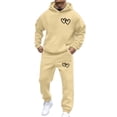 thumbnail image 4 of heyac Mens Track Suits 2 Piece Set Big and Tall 5xBig and Tall Matching Outfits Casual Loose Fit Hooded Athletic Tracksuit Regular Fit Jacquard Jogging Suit Set, 4 of 4