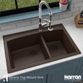 thumbnail image 5 of Karran QT-711 Drop-In Brown Quartz Composite 33 in. 1-Hole 60/40 Double Bowl Kitchen Sink, 5 of 12