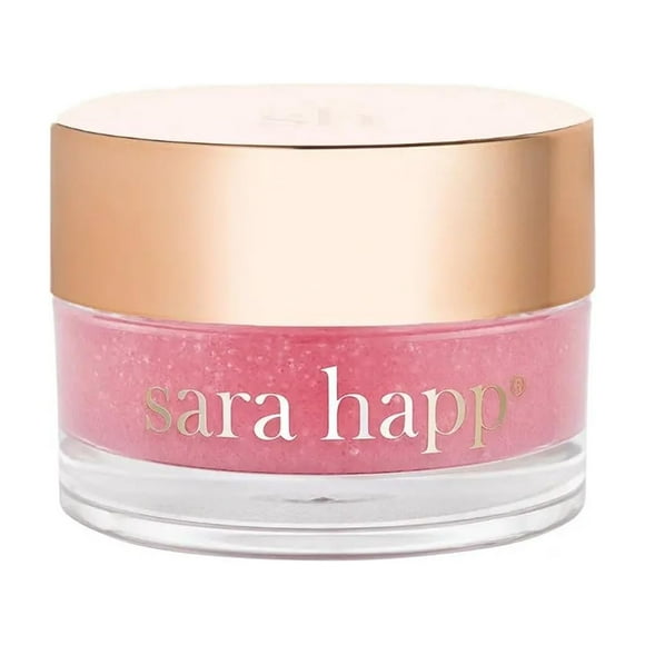 Sara Happ The Lip Scrub: Exfoliante de azúcar de pomelo rosa para labios secos - Exfolia suavemente, pule y revitaliza los labios con vitamina E y aceites de jojoba y uva veganos 0.5 oz.