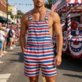 thumbnail image 2 of American Flag Bib Overalls Shorts for Men Loose Fit Patriotic Coveralls USA Print Casual Summer Festival Jumpsuit for Independence Day Celebration, 2 of 4