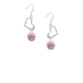 thumbnail image 2 of Delight Jewelry 10mm Light Pink Crystal Drop Open Heart French Earrings, 2 of 4