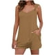 thumbnail image 1 of Camisola Tops para las Mujeres Cuello en V sin Mangas con Pantalones de Bolsillo, Pantalones de Mujer Casual para Primavera Verano, 1 of 7