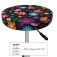 thumbnail image 3 of Cauagu Colorful Floral2 Print Round Stool Covers,Seat Cushion for Round Bar Stool Chair Seat Cover for Bar Round Chair Fits for 12/13/14in Bar Stool Cushion, 3 of 7