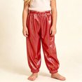 thumbnail image 4 of Lmnyox Kid's Shiny Sequin Pants Loose Fashion Performance Dance Trousers Solid Color Cuffed Party Pants, 4 of 5