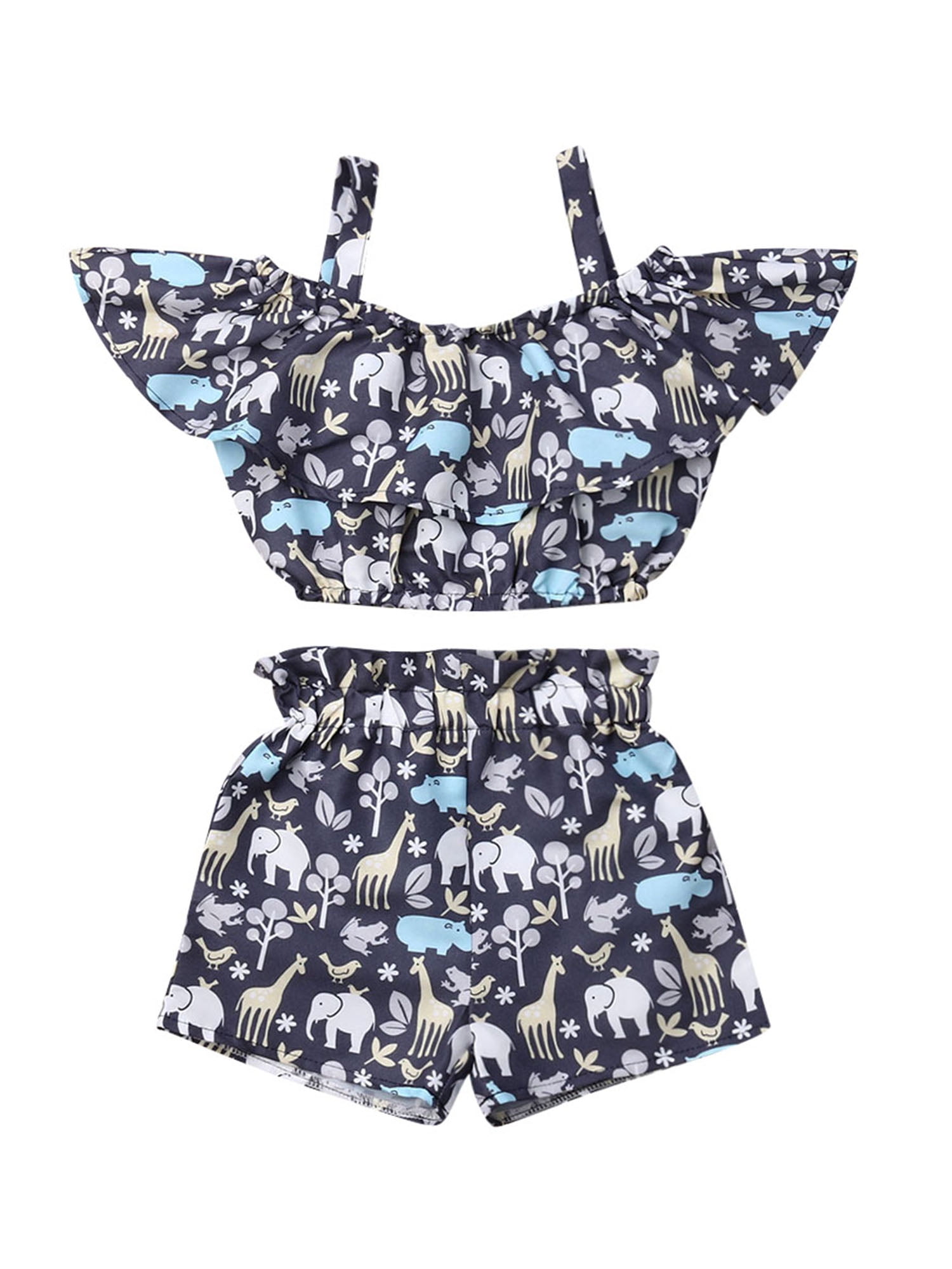 Xiaodriceee 2Pcs Summer Kids Toddler Baby Girls Crop Tops Floral