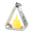 thumbnail image 4 of Lámpara de noche, luz suave, decoración de habitación, pequeño regalo, lámpara de mesa triangular, adorno para interiores, oficina, chimenea, plata, 4 of 8