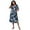 Blue Floral, variant on Ekouaer Womens Snap Front Dusters Cotton Housecoat Short Sleeve Nightgown House Dress With Pockets