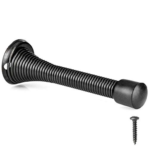 Ilyapa Spring Door Stops Black 3 1/4 inch Heavy Duty Door Stop 10 Pack