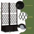 thumbnail image 4 of Wicker Trellis Planter, Outdoor Raised Garden Bed with Drainage Holes, Free-Standing Trellis Planter Box for Vine Climbing Plants and Flowers in Garden Patio Balcony, Brown, 4 of 10