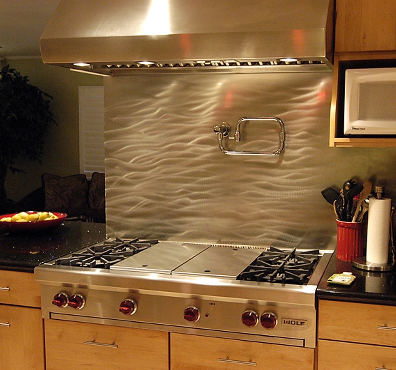 Currents Decorative Stainless Steel Kitchen Backsplash 24" x 30"