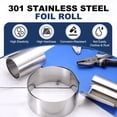 thumbnail image 3 of Uxcell 301 Stainless Steel Foil Roll, 0.4mm x 10mm x 2m High Elasticity Stainless Steel Narrow Foil Strip Roll Metal Plate Sheet for DIY Crafts Machinery Industry Welding Shim, Silver, 3 of 7