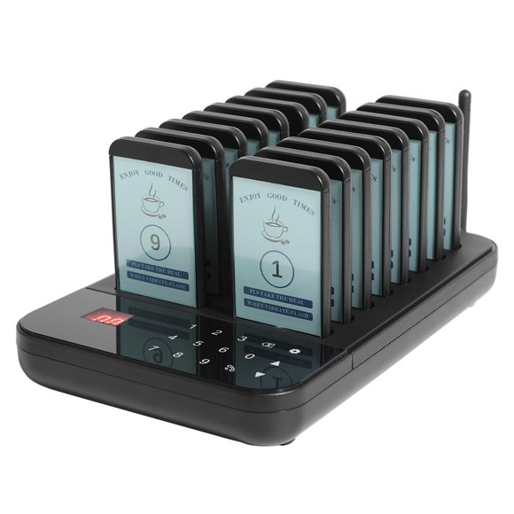 AGJ Restaurant Pager Wireless Calling System 16 Beepers Guest Customer Queue Pagers for Food Court Food Truck Church Nursery Clinic Coffee Shop with