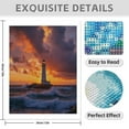 thumbnail image 3 of Diamond Art Kit for Adults, Lighthouse Sunset Waves Ocean Sky Diamond Painting for Adults Beginners, DIY Diamond Art Painting Kits, 5D Diamond Painting Crafts for Home Decor 12x16 Frameless, 3 of 7