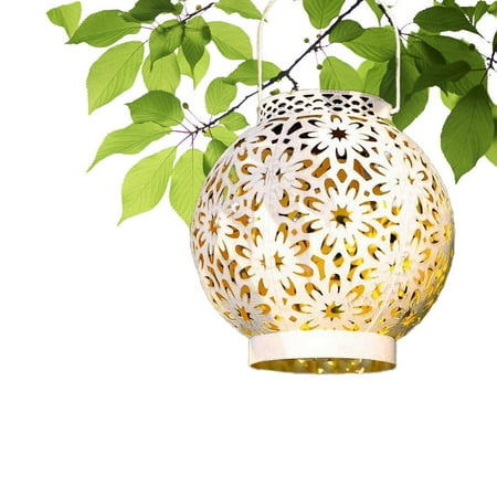 

Ksruee Garden Solar Lantern Waterproof Lantern Metal Pergola Lighting LED Lights for Garden Patio Courtyard Lawn Hollowed-Out Design White special