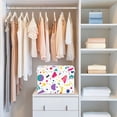 thumbnail image 4 of Yayeee Collapsible Cube Storage Bin with Lid Fabric Closet Decorative Basket with Handles, Retro Round, 4 of 7