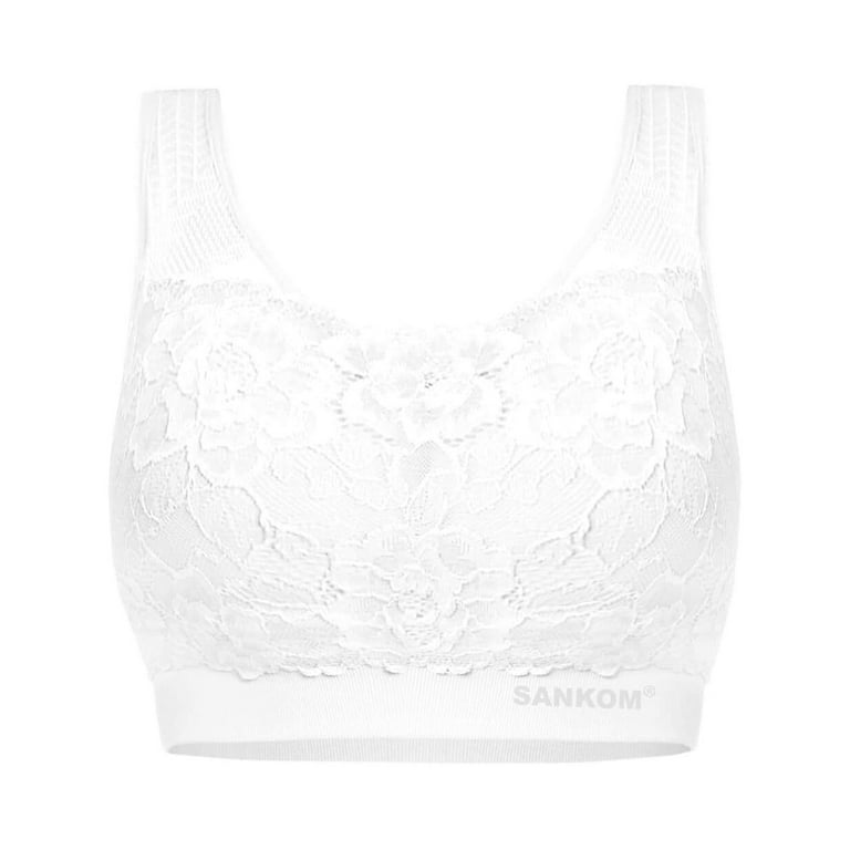 Buy Set of 3 SANKOM Patent Classic Support & Posture Lace Bra- XXXL, Black,  Beige and White at ShopLC.