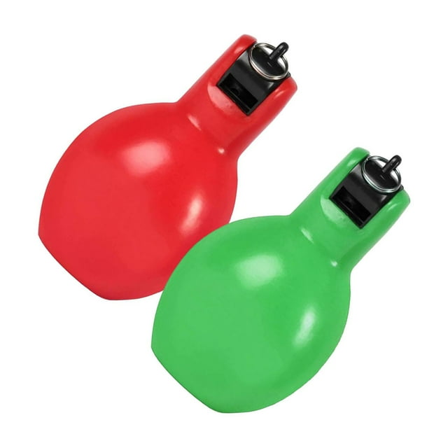 ZLight 2 Pcs Sifflets à Main Bruyants pour Randonnée Intérieur Extérieur Jaune et Rouge Vert et Rouge 12x6.5cm