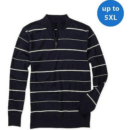 Big Men's Long Sleeve Zip Mock Neck Swea