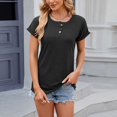 thumbnail image 2 of Women Blouses Fit Short Loose Fitted Shirt Teen Blouses Tops Dressy Crop Short Sleeve Tops for Women Christmas Shirt Dressy Long Sleeve Teen Girl Long Rayon Shirts for Tunic Shirts Black S, 2 of 7