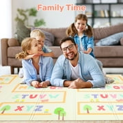 JoyStone Baby Play Mat, 78 X 70 Extra Large Reversible Foam Play Mat, Non-Toxic Foldable Animal Print Waterproof Crawl Mat for Toddlers and Babies