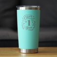 thumbnail image 2 of Cheers 1 Year - Insulated Coffee Tumbler with Sliding Lid - 1st Anniversary Gifts - Teal 20oz, 2 of 3