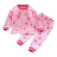 thumbnail image 2 of MEZZALL Girls Pajama Set Soft Long Sleeve O-Neck Cartoon Kids Sleepwear Comfortable Loungewear Outfits For Toddler Baby Girls Classic Clothing, 2 of 3