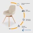 thumbnail image 4 of Silla Tapizada Acolchonada con Asiento Giratorio Tipo Eames para Oficina Comedor Sala Beige Gaon, 4 of 5