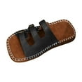 thumbnail image 2 of Xfvqtps Flat Sandals for Women Slide Open Square Toe Three Buckle Straps Leather Soft Sole Non Slip Breathable Beach Summer Slide Sandals Black, 2 of 6