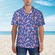thumbnail image 2 of Balery Beautiful Koi Fish Camisas hawaianas de manga corta para hombre, camisas playeras de corte holgado, camisas de vacaciones con botones,Small, 2 of 7