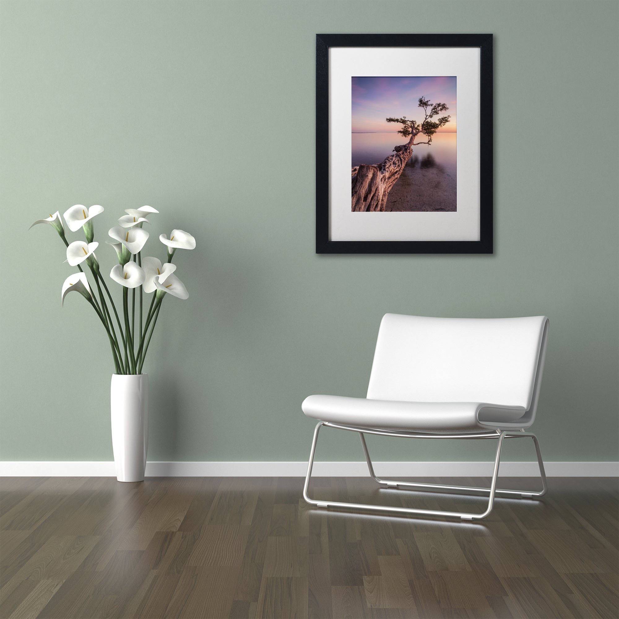 Moises Levy 'Water Tree IV' Matted Framed Art