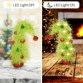 thumbnail image 5 of 15.7" Pre-lit Mini Christmas Trees, Small Lime Green Tabletop Christmas Tree with Christmas Balls Decoration, Bendable Artificial Mini Trees with Led Lights for Table Top Desk Xmas Decoration, 5 of 9