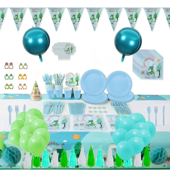 Birthday Party for Boys Men with Banner, Balloon, Paper Tassel, Disposable cutlery for Party Decoration