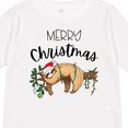 thumbnail image 4 of Inktastic Merry Christmas Cute Sloth with Santa Hat and Lights Boys or Girls Long Sleeve Toddler T-Shirt, 4 of 5