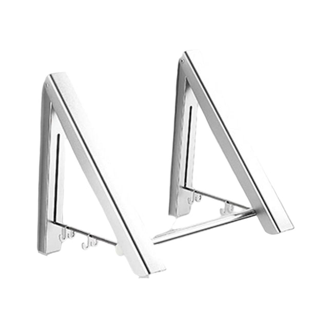 Percha de ropa plegable de aleación de aluminio Percha de pared Tendedero de pared para Plata