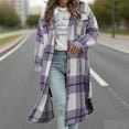 thumbnail image 6 of HAiming Womens Plaid Long Shirt Jacket Fleece Casual Lapel Collar Button down Coats Fall Winter Fashion Outerwear, 6 of 6
