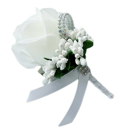 Simulation Silk Rose Boutonniere Brooch Pin Wedding Wrist Flower Decorations;Simulation Silk Rose Boutonniere Brooch Pin Wedding Wrist Flower Decor