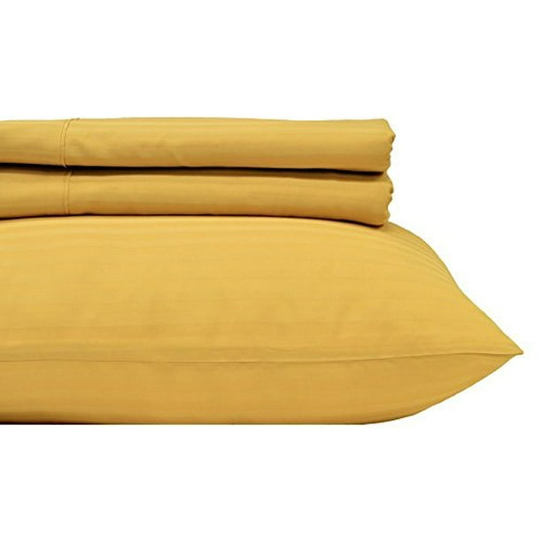 Royal's Striped Gold 500ThreadCount 3pc TwinExtraLong Bed Sheet Set
